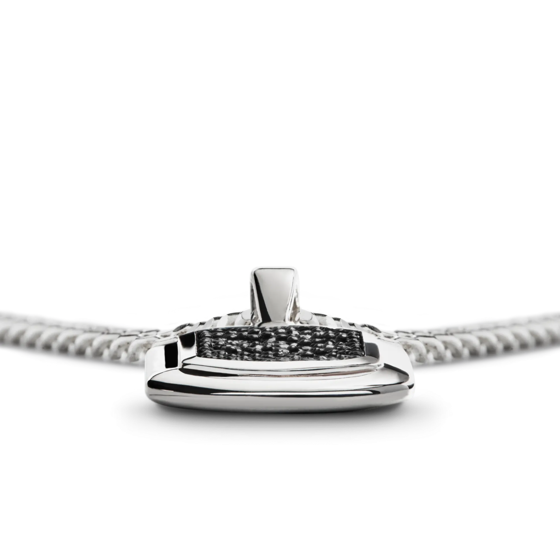 Black Diamond Pave Tag Necklace