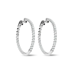 1 Carat Diamond Hoop Earrings