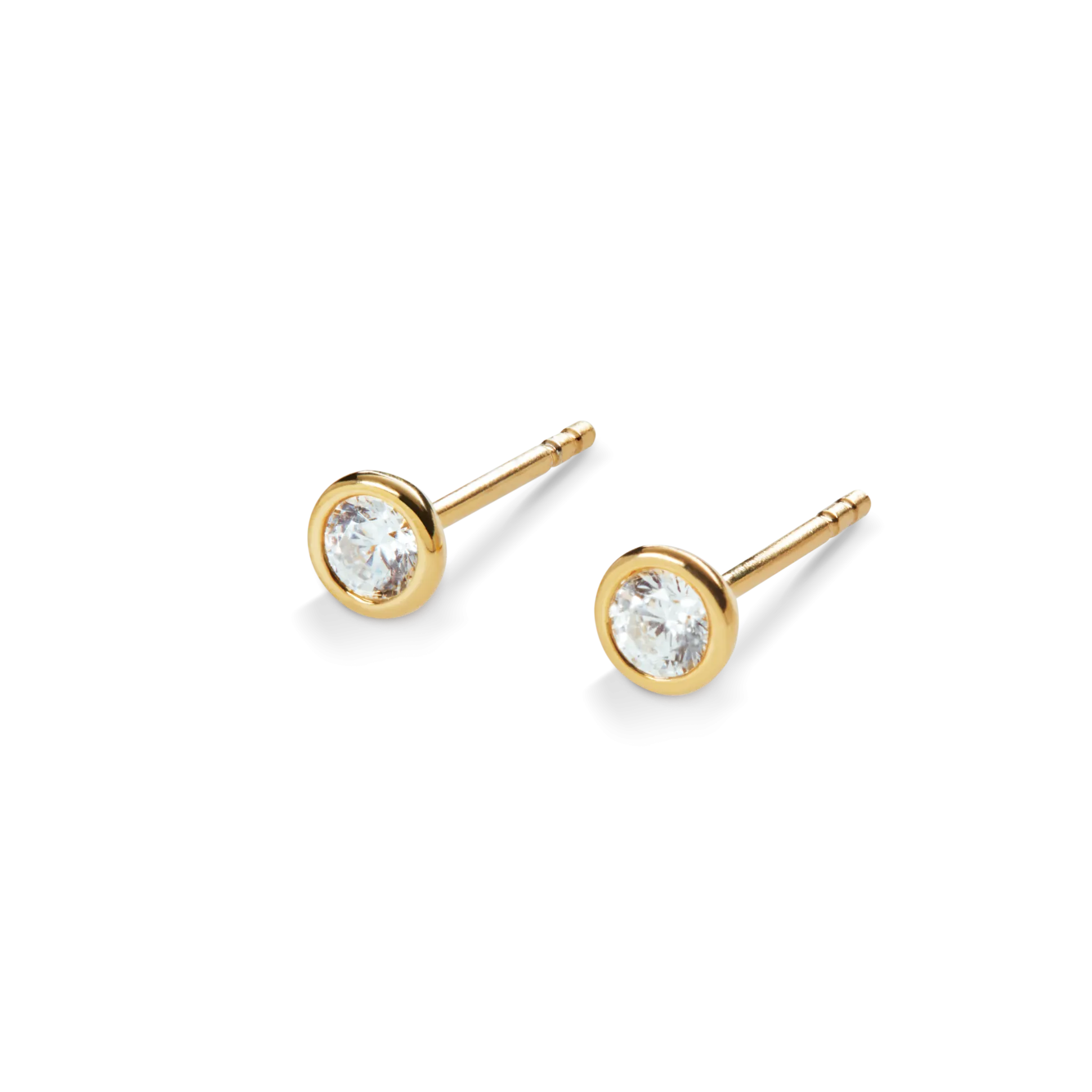 1/4 Carat Round Diamond Bezel Studs