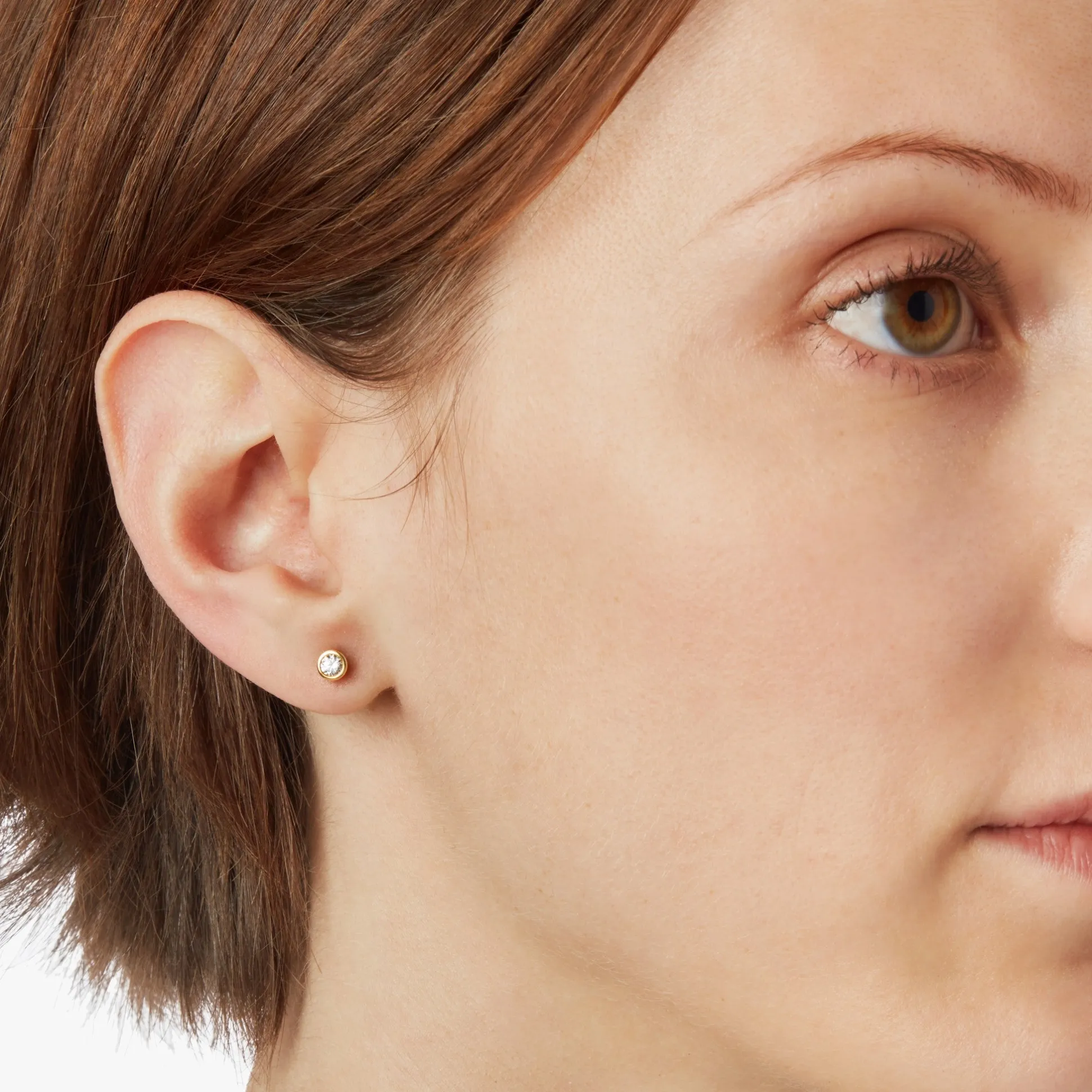1/4 Carat Round Diamond Bezel Studs