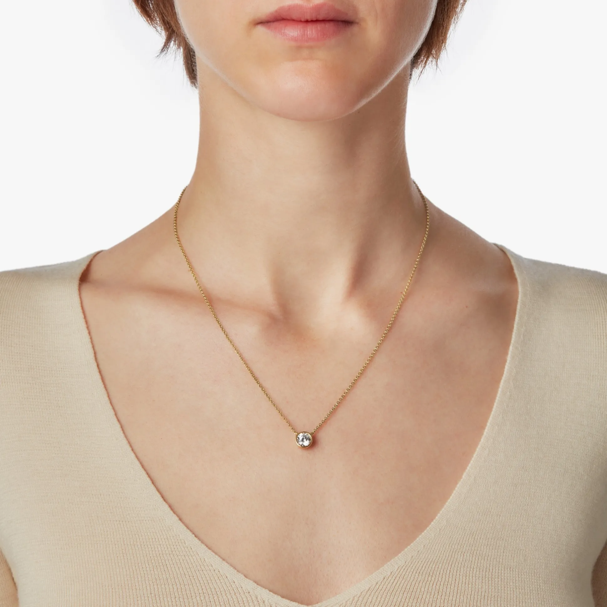 1 Carat Round Diamond Necklace