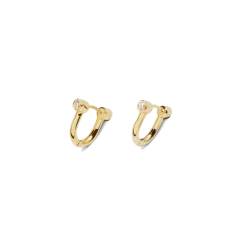 Diamond Bike Lock Huggie Earrings