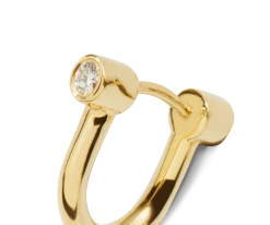 Diamond Bike Lock Huggie Earrings