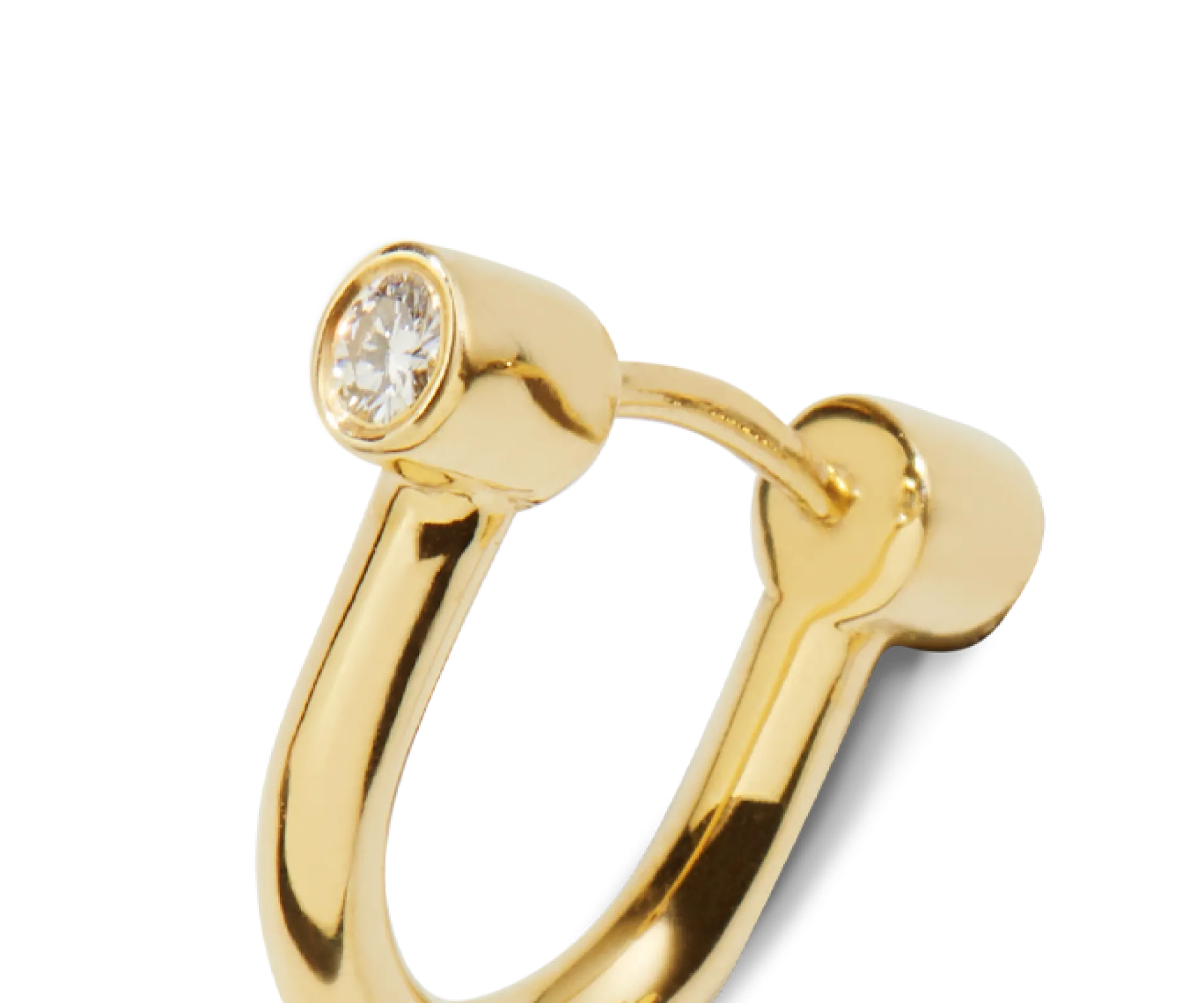 Diamond Bike Lock Huggie Earrings