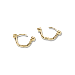 Diamond Bike Lock Huggie Earrings