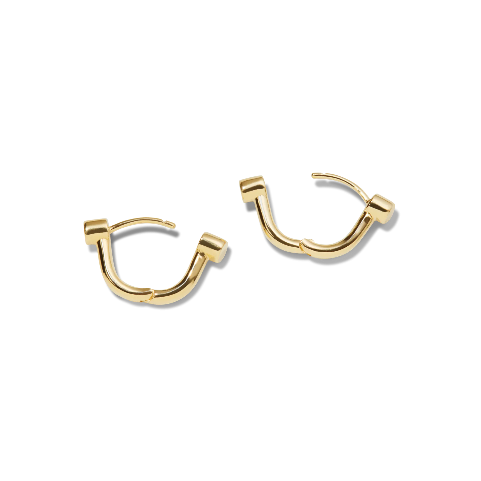 Diamond Bike Lock Huggie Earrings