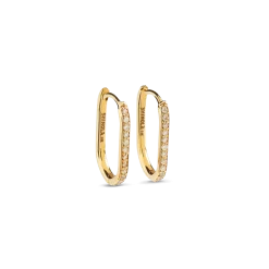 Diamond Oval Charm Hoop