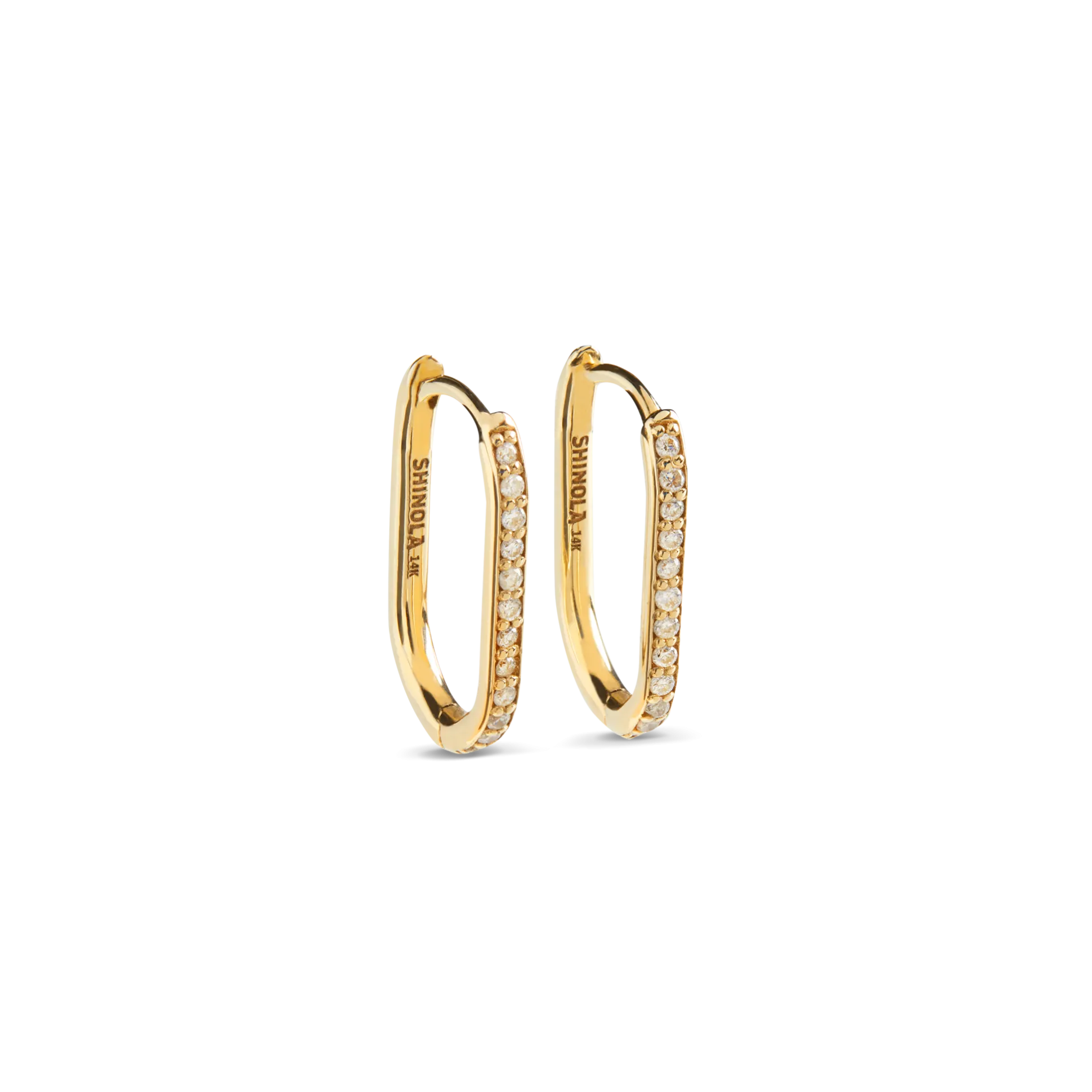 Diamond Oval Charm Hoop