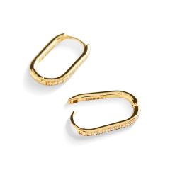 Diamond Oval Charm Hoop