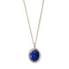 Diamond Pave Lapis Pendant Necklace