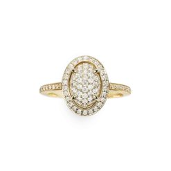 Diamond Pave Oval Ring