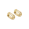 Diamond Pave Rivet Double Row Hoop Earrings