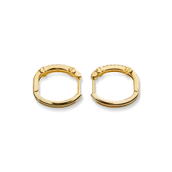 Diamond Pave Rivet Double Row Hoop Earrings