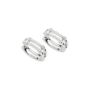Diamond Pave Rivet Double Row Hoop Earrings