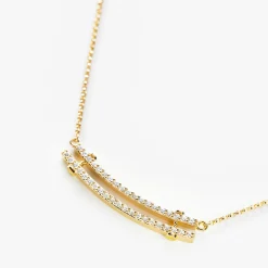 Diamond Pave Rivet Double Row Necklace