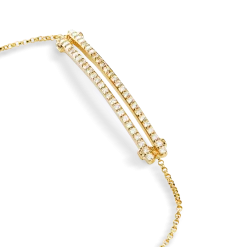 Diamond Pave Rivet Double Row Necklace