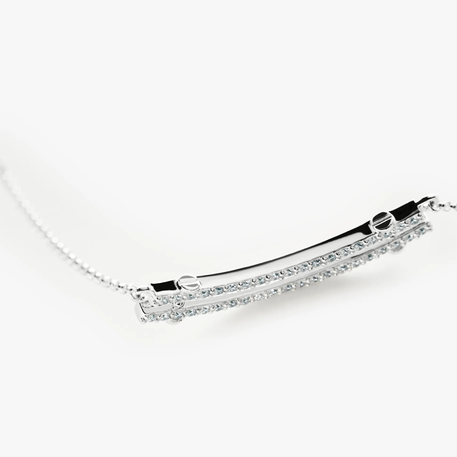 Diamond Pave Rivet Double Row Necklace