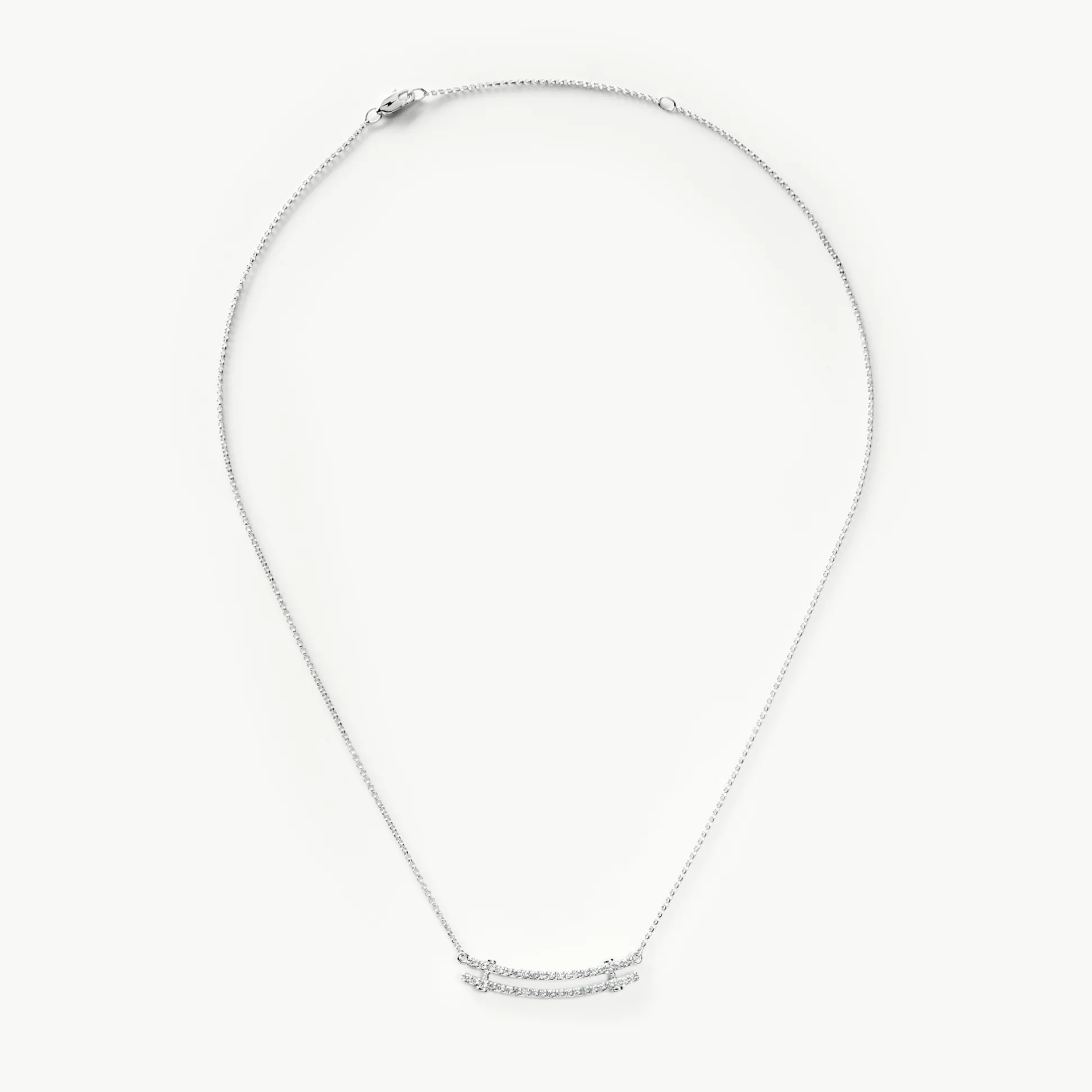 Diamond Pave Rivet Double Row Necklace