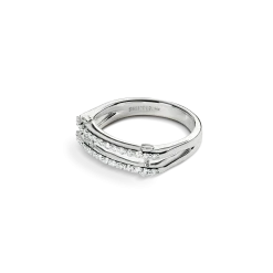 Diamond Pave Rivet Double Row Ring