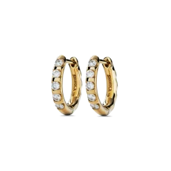 Diamond Petite Round Huggie Earrings