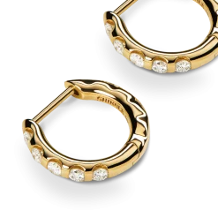 Diamond Petite Round Huggie Earrings