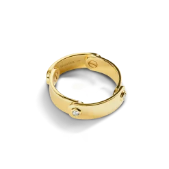 Diamond Rivet Plaque Ring