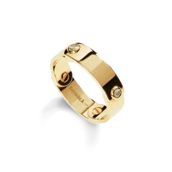 Diamond Rivet Plaque Ring
