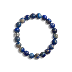 8mm Beaded Lapis Bracelet