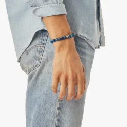8mm Beaded Lapis Bracelet