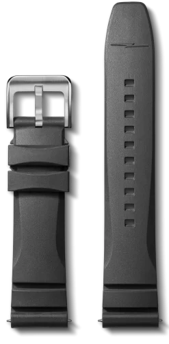 22mm Black Expandable Dive Rubber Watch Strap