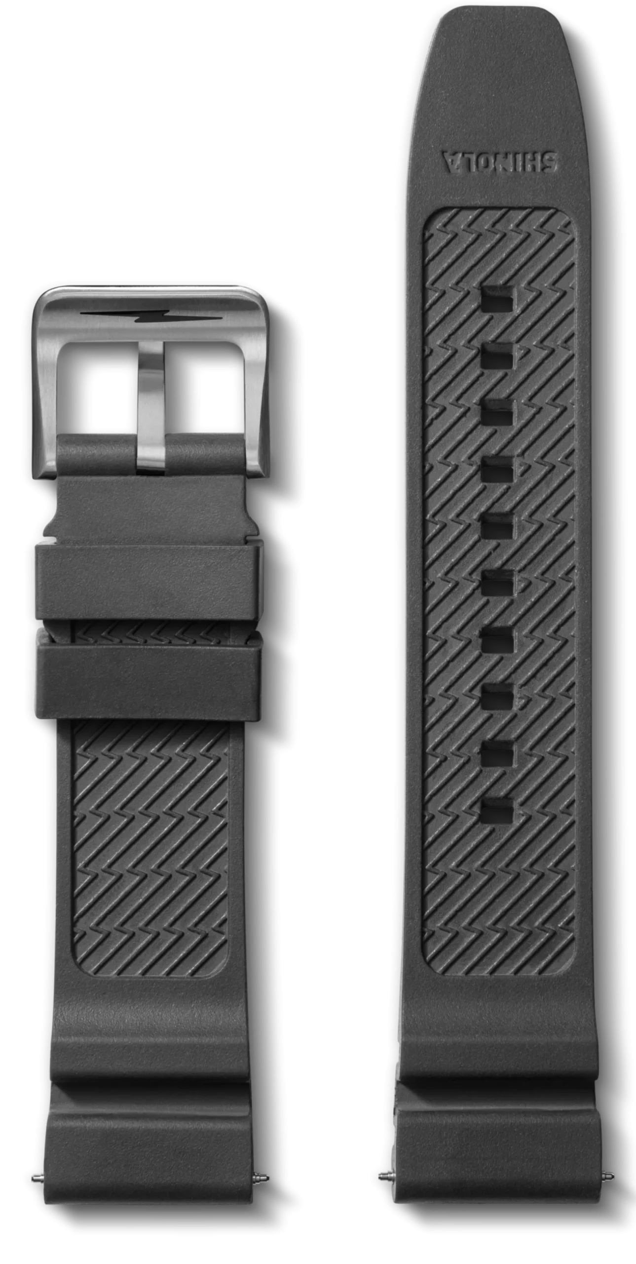 22mm Black Expandable Dive Rubber Watch Strap
