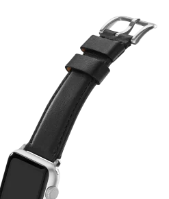 20mm Black Leather Apple Watch Strap