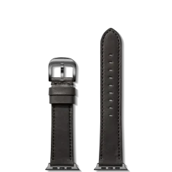 20mm Black Leather Apple Watch Strap
