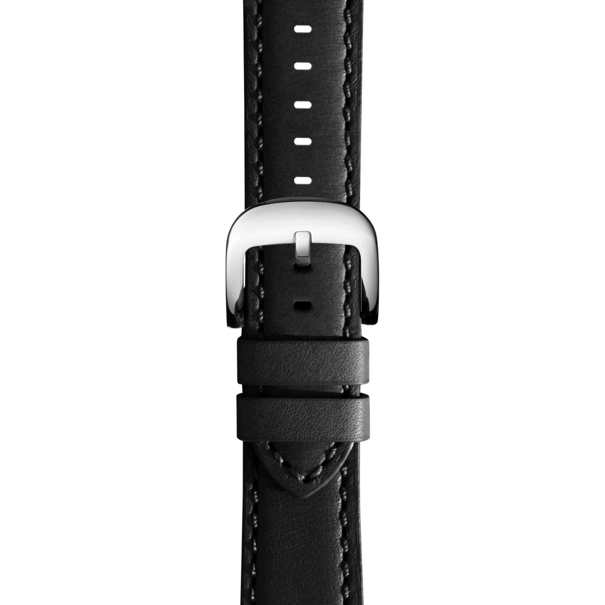 22mm Black Leather Watch Strap