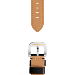22mm Black Leather Watch Strap