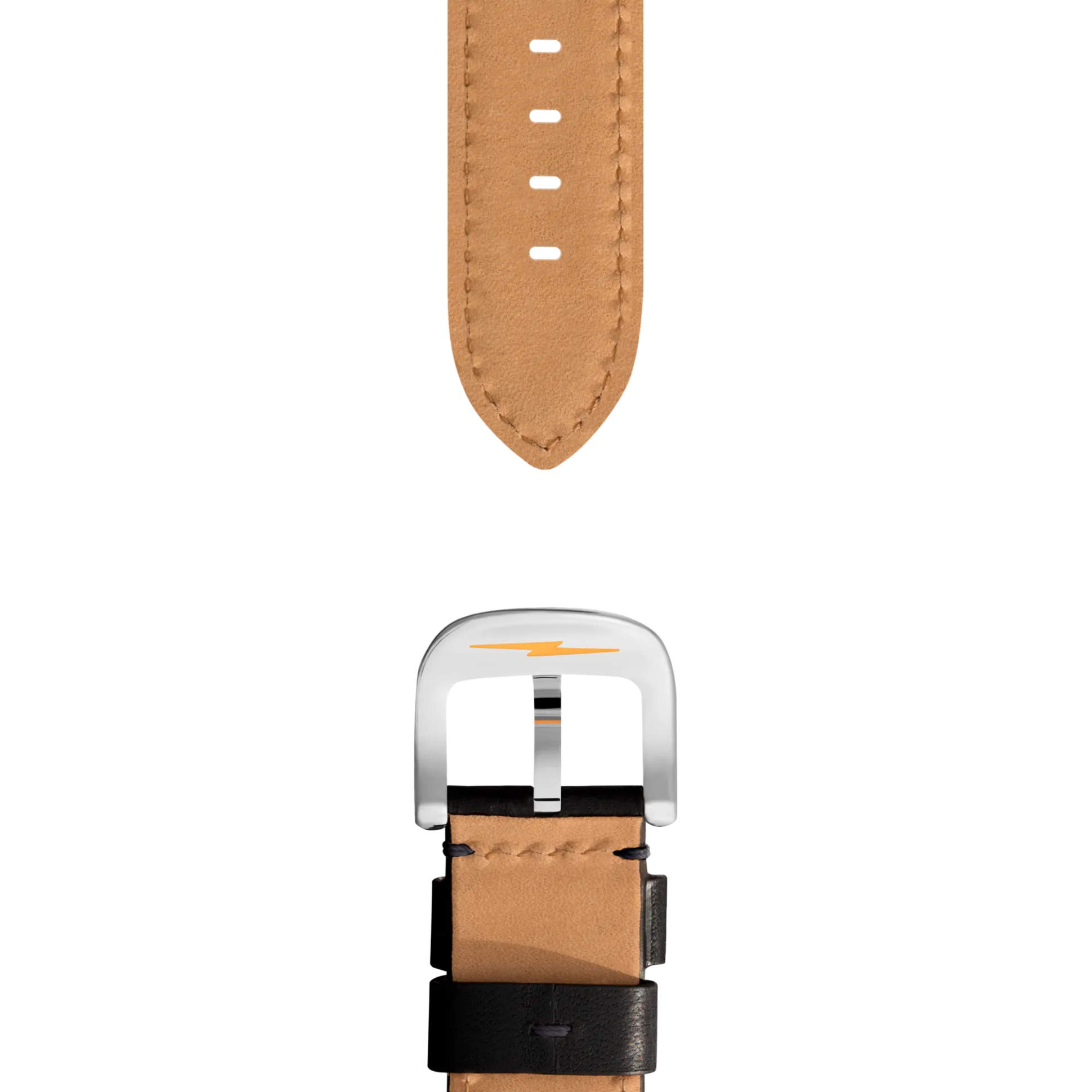 22mm Black Leather Watch Strap