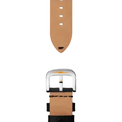 24mm Black Leather Watch Strap
