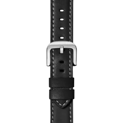 24mm Black Leather Watch Strap