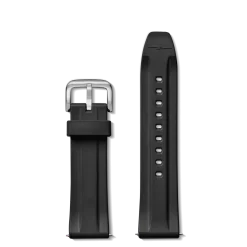24mm Black Rubber Watch Strap
