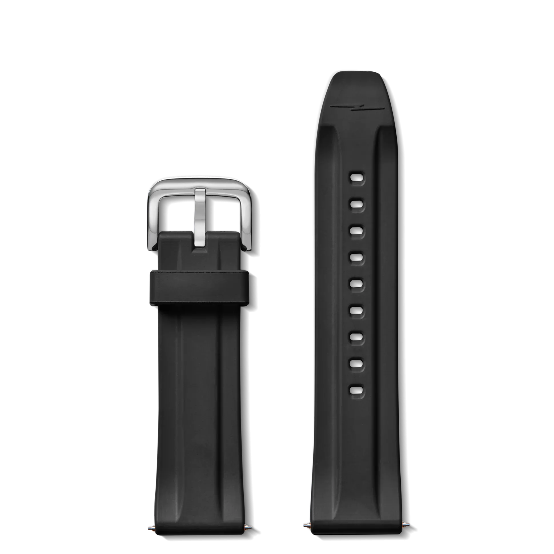 24mm Black Rubber Watch Strap