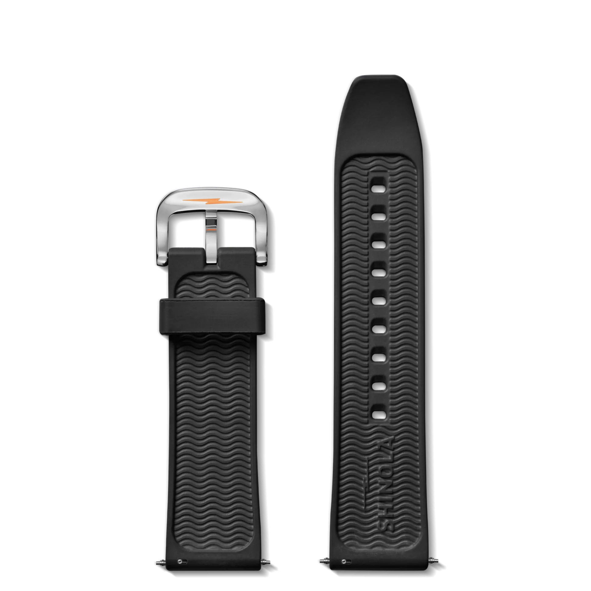 24mm Black Rubber Watch Strap
