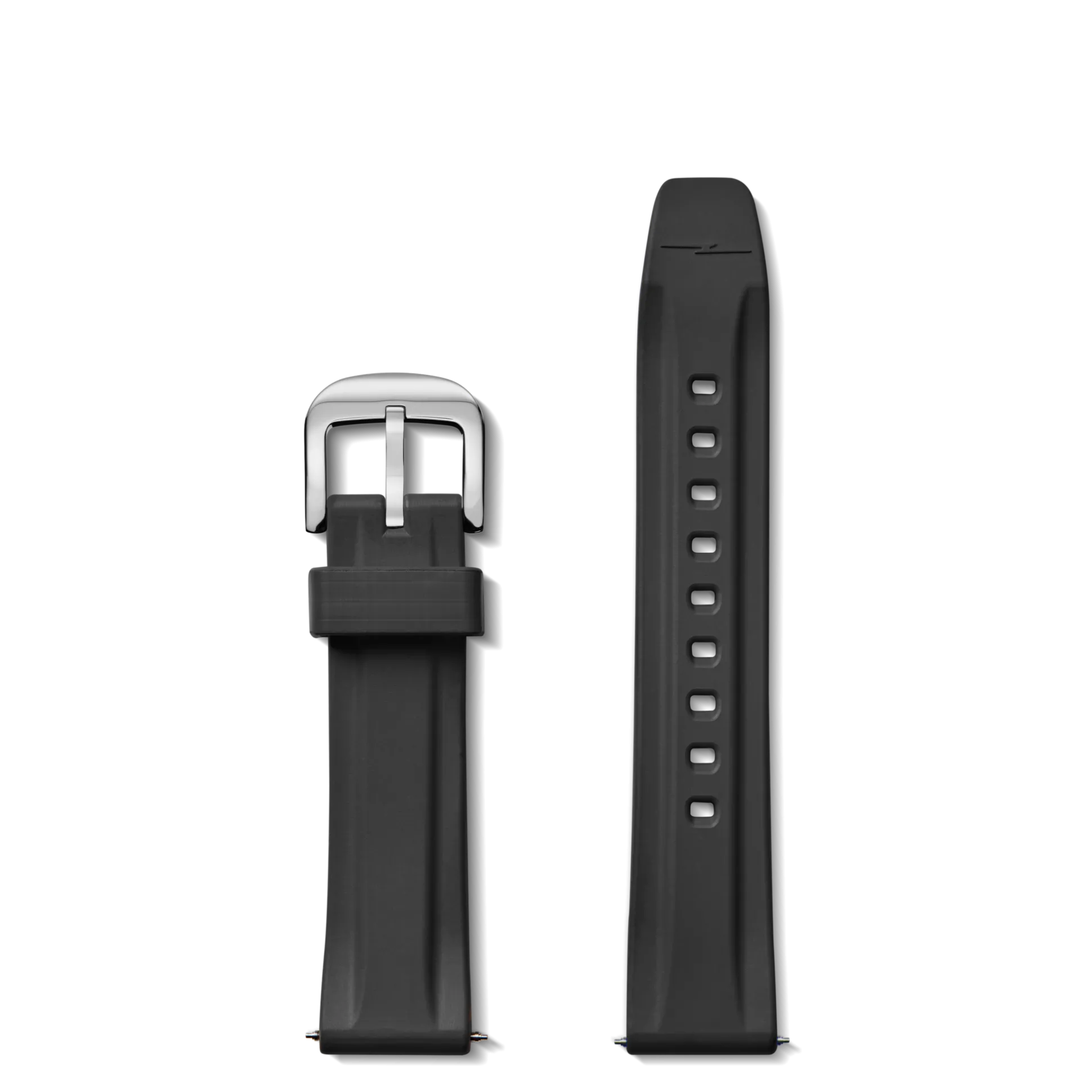 20mm Black Rubber Watch Strap