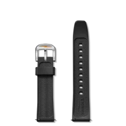 20mm Black Rubber Watch Strap