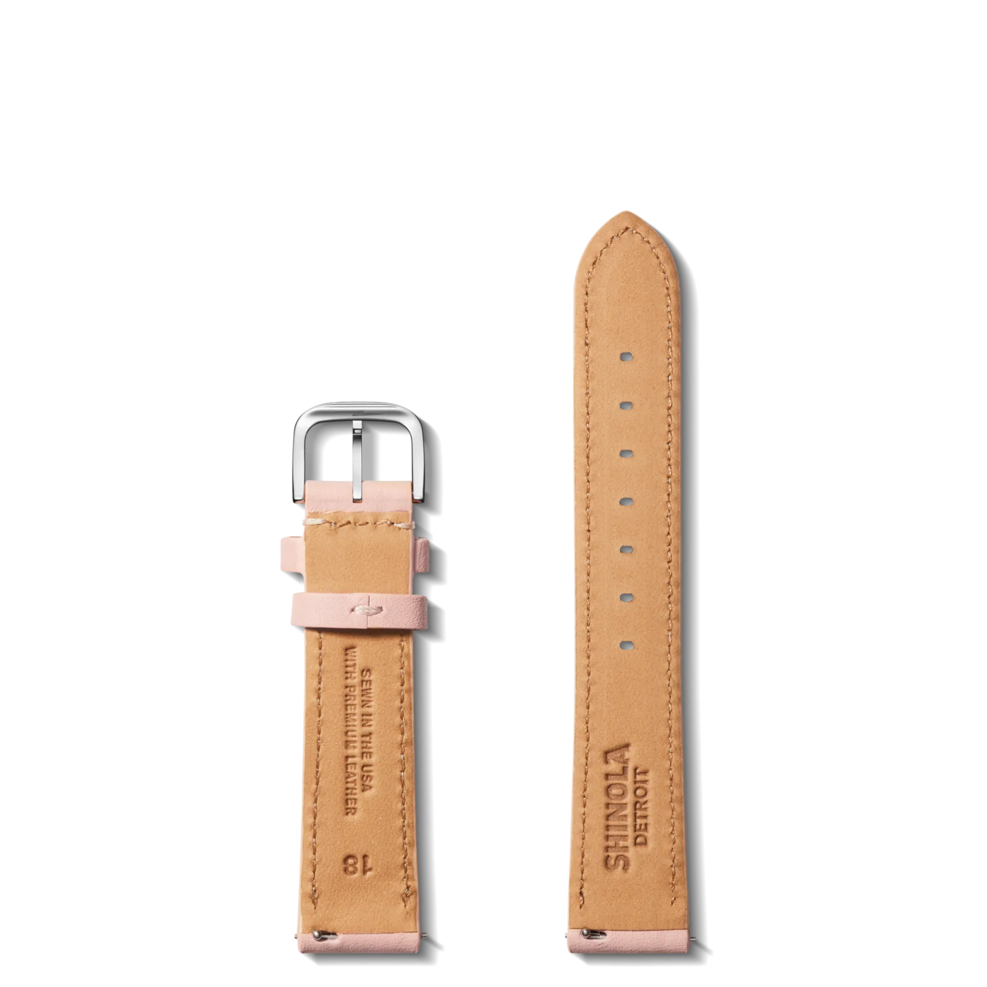 18mm Blush Leather Watch Strap