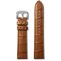 24mm Cognac Alligator Leather Watch Strap (Long)
