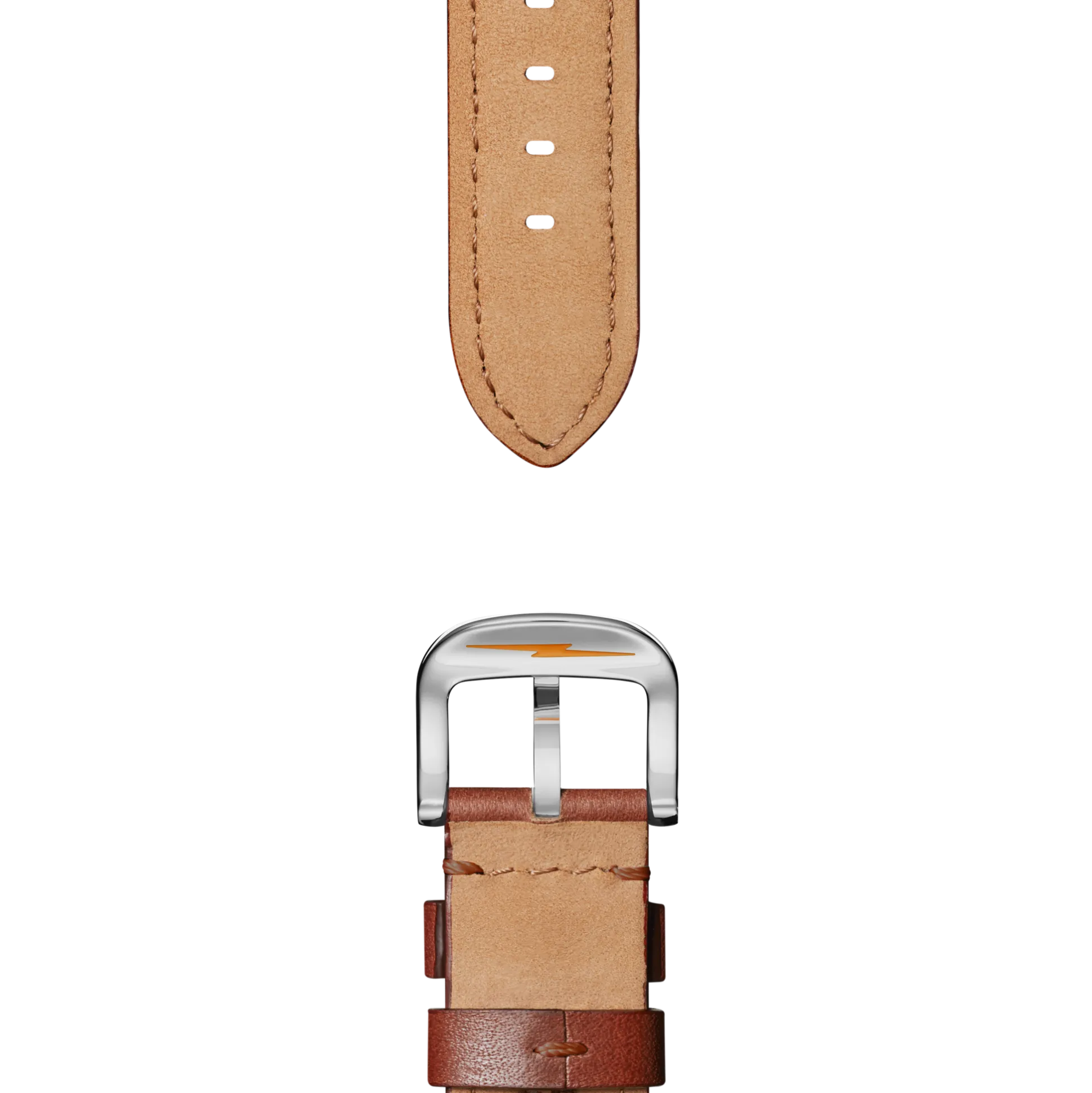 22mm Dark Cognac Leather Watch Strap