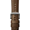 20mm Dark Nut Brown Leather Apple Watch Strap