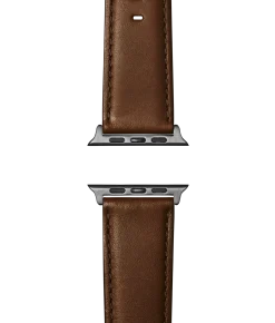 20mm Dark Nut Brown Leather Apple Watch Strap