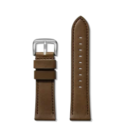 24mm Dark Nut Brown Leather Watch Strap