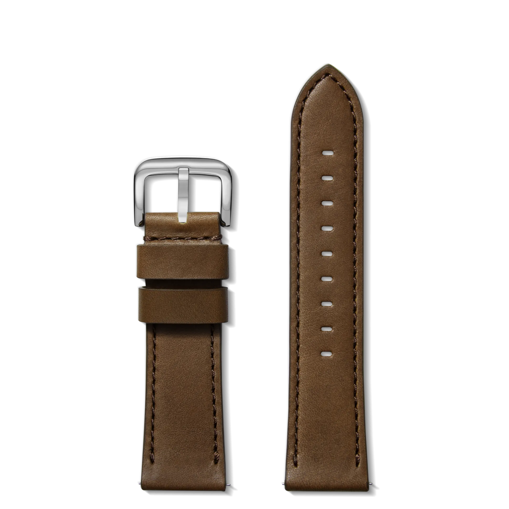24mm Dark Nut Brown Leather Watch Strap